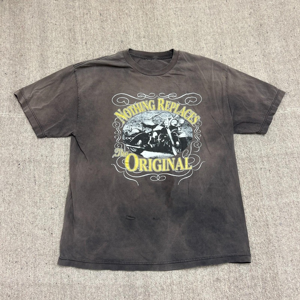 Vintage‎ Homer's Cycle Shirt Mens XL Black 2000s Faded Motorcycle Ohio